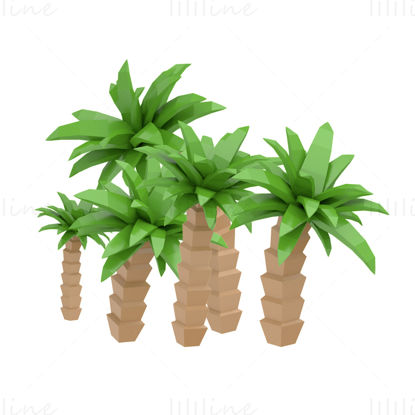 3д модель тропических деревьев