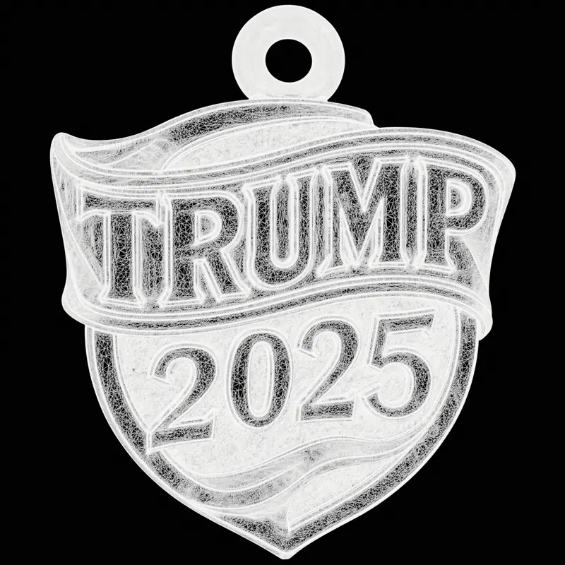 Oblikovanje 3D-natisnjenega modela nakita s ščitom Trump 2025