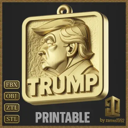 Oblikovanje 3D-modela za politični nakit Trumpovega obeska
