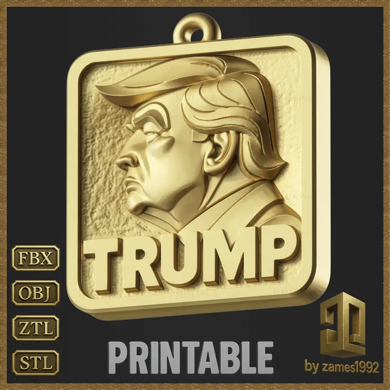 Oblikovanje 3D-modela za politični nakit Trumpovega obeska