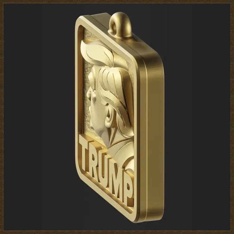 Oblikovanje 3D-modela za politični nakit Trumpovega obeska