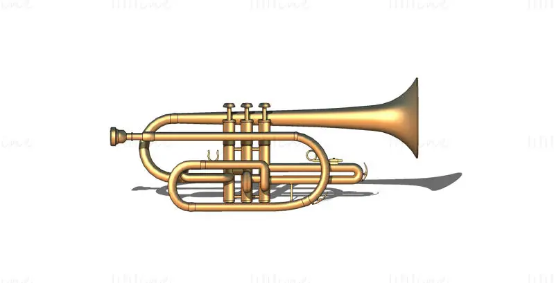 Modello 3d di schizzo della tromba