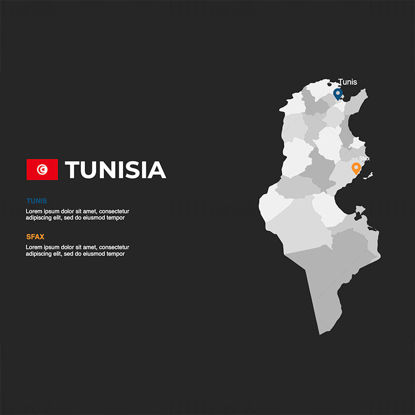 Tunesien-Infografik-Karte bearbeitbare PPT und Keynote