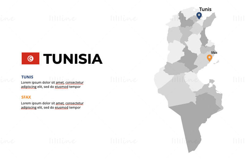 Tunisia Infographics Map editable PPT & Keynote