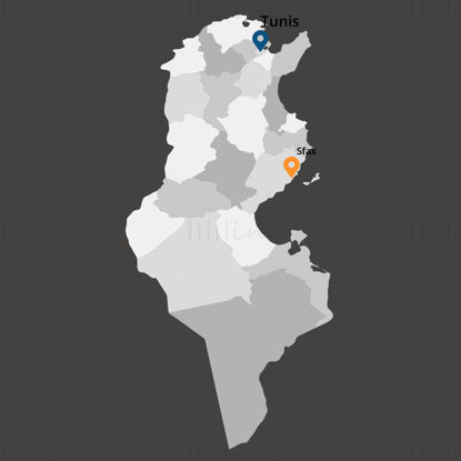 Tunisia map vector