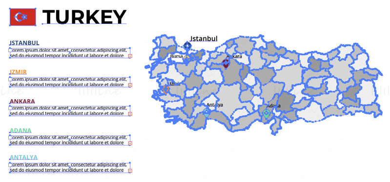 Turkey map vector