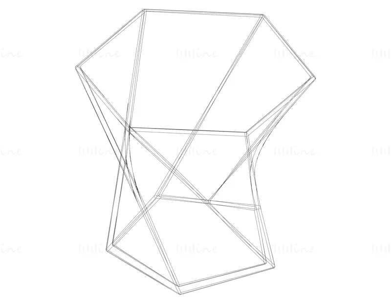 Modelo de impressão 3D de suporte hexagonal de caneta torcida