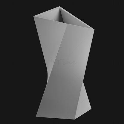 Twisted quadrilateral vase 3d printing model