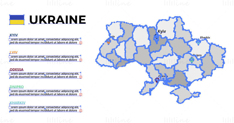 Ukraine map vector