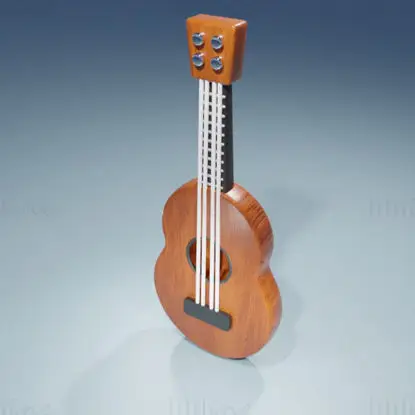 مدل سه بعدی گیتار هاوایی Ukulele