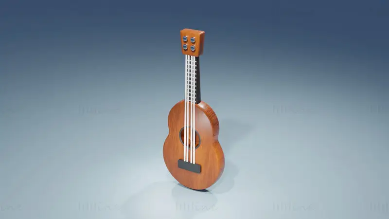 3D model havajské kytary na ukulele