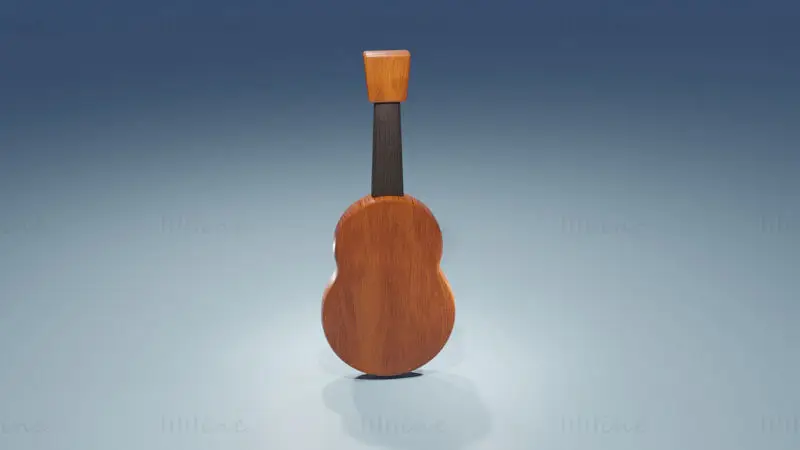Modello 3D della chitarra hawaiana dell'ukulele