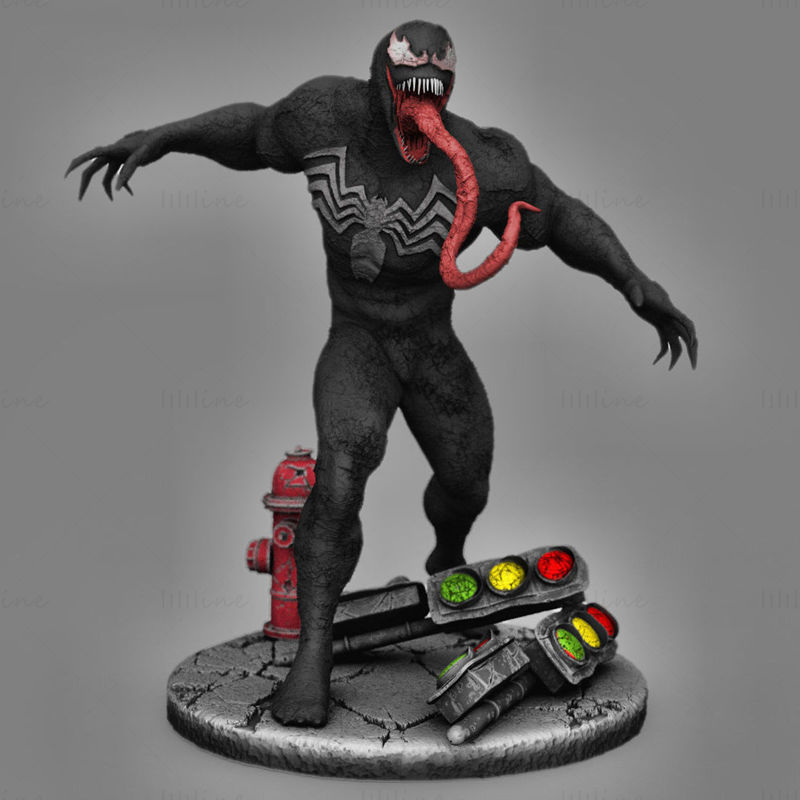 Ultimate Venom Statue 3D-modell Klar til å skrive ut STL