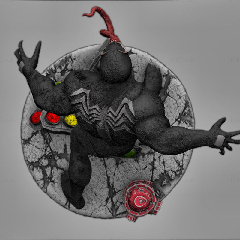 Ultimate Venom Statue 3D-modell Klar til å skrive ut STL