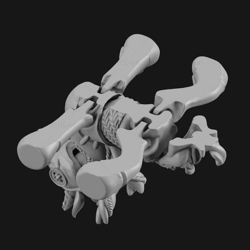 مدل چاپ سه بعدی تکشاخ مفصلی stl