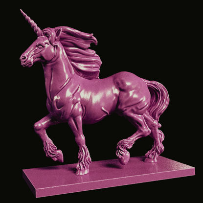 چاپ سه بعدی اسب تک شاخ مدل STL