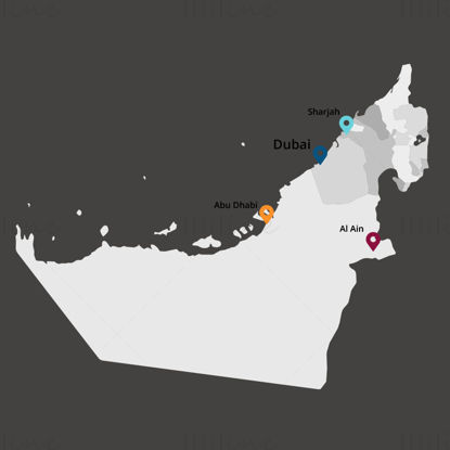 De forente arabiske emirater kartvektor