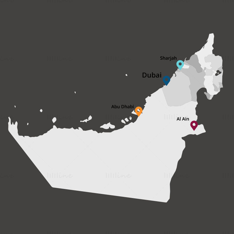 Birleşik Arap Emirlikleri harita vektörü