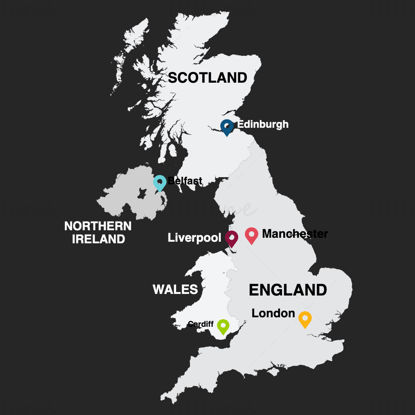 United Kingdom infographics Map editable PPT & Keynote