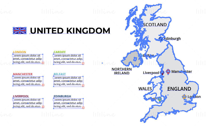 United Kingdom map vector