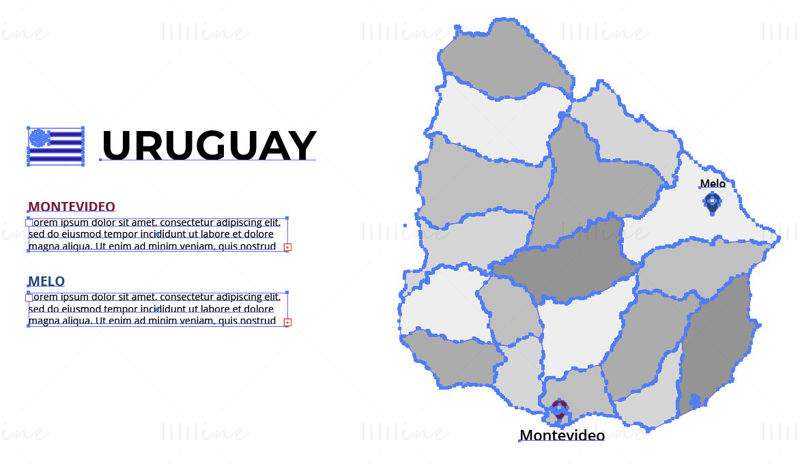 Uruguay kart vektor