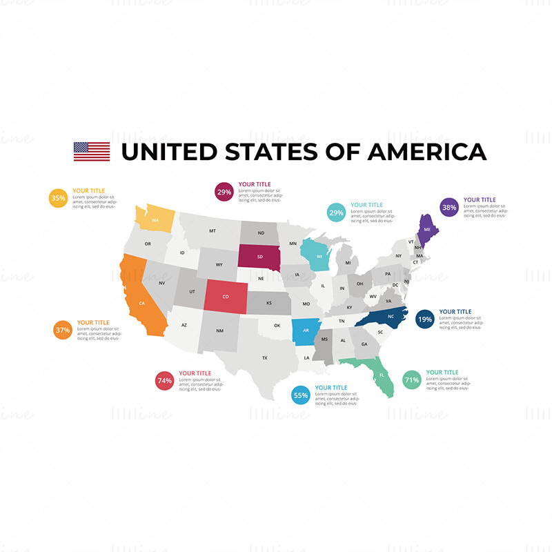 USA kart vektor