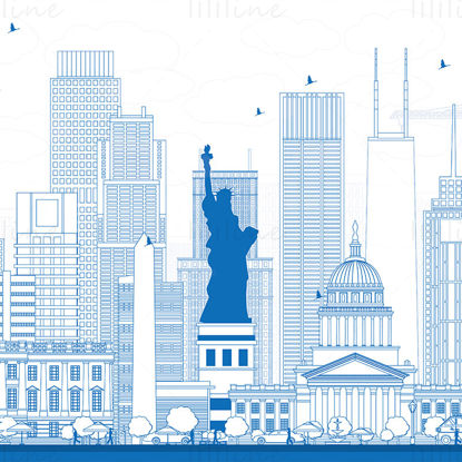 USA skyline vector illustration