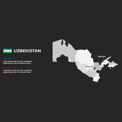 Uzbekistan Infographics Map editable PPT & Keynote
