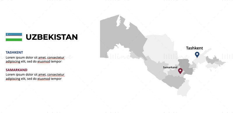 Uzbekistan Infographics Map editable PPT & Keynote
