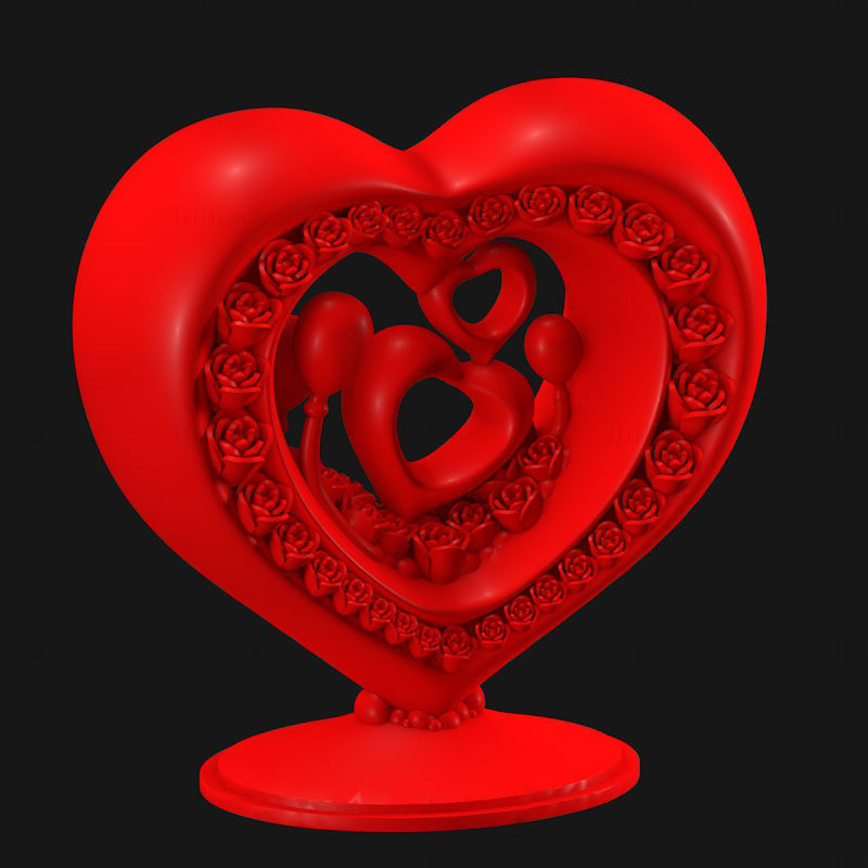 Sevgililer Günü Teşhir Malzemeleri 3D Baskı Modeli STL
