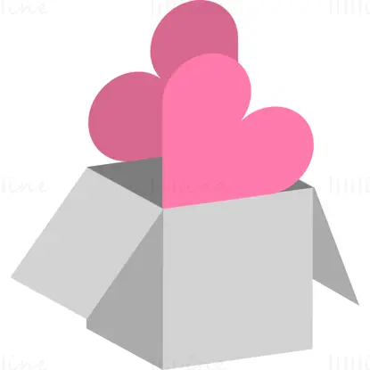 Valentinstag-Geschenkbox, Stanzform, Vektor