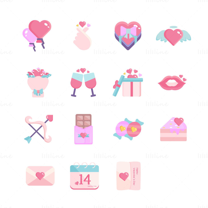 Valentijnsdag roze pictogram