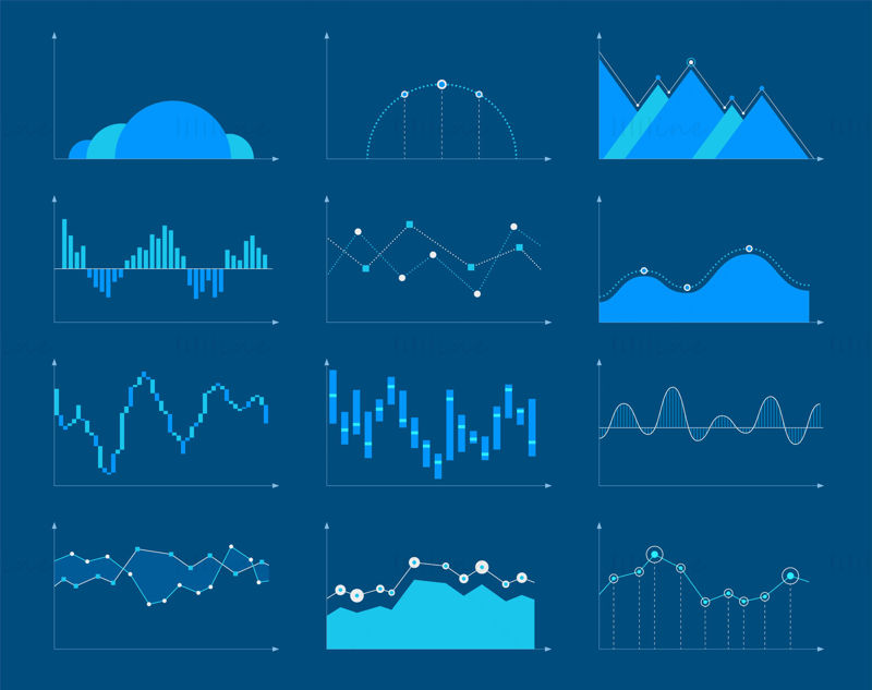 Vector infographic data graphs and charts