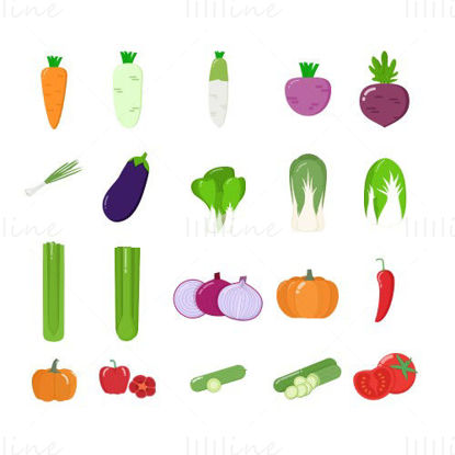 Vegetable vector illustration elements