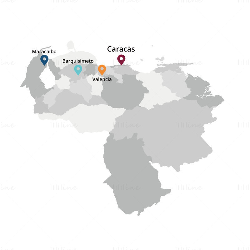 Векторна карта на Венецуела