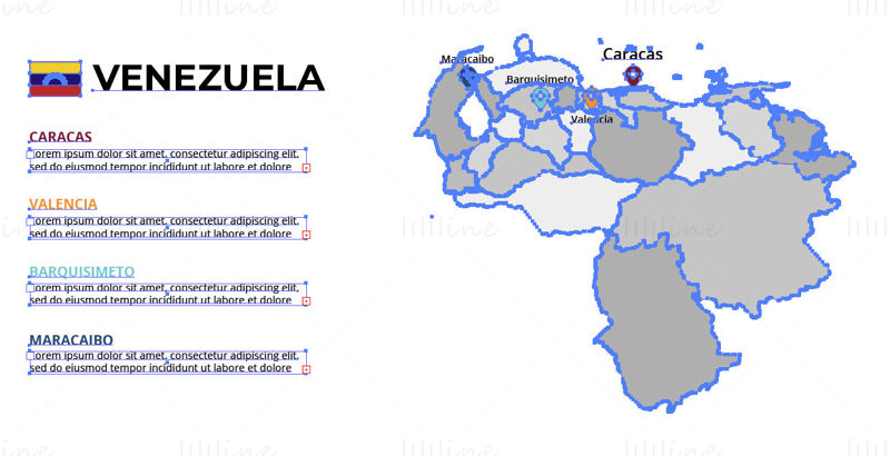 Векторна карта на Венецуела
