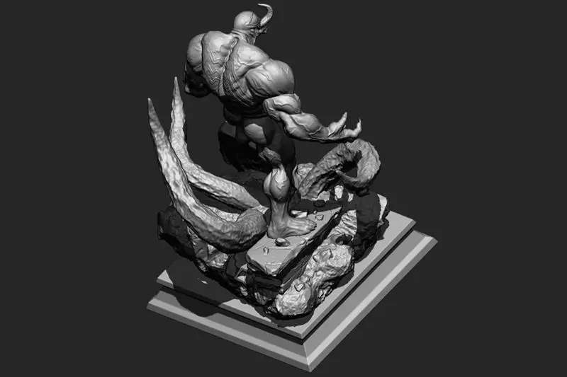 Venom Diorama 3D-utskriftsmodell STL