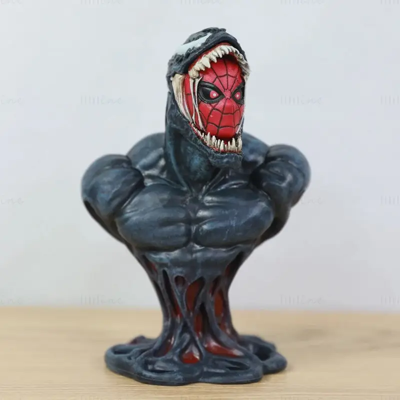 毒液蜘蛛侠半身像 3D 打印模型 STL