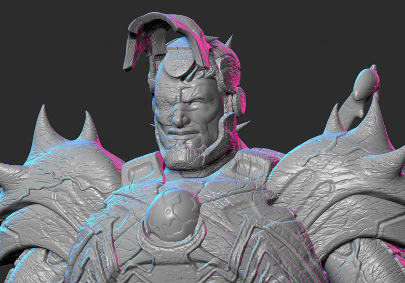 Venomized Iron Man 3D-model klaar om STL af te drukken