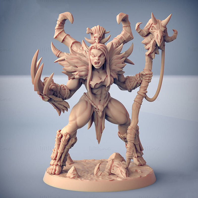 Vesdra the Shaman - Lady Orc Shaman 3D Printing Model STL