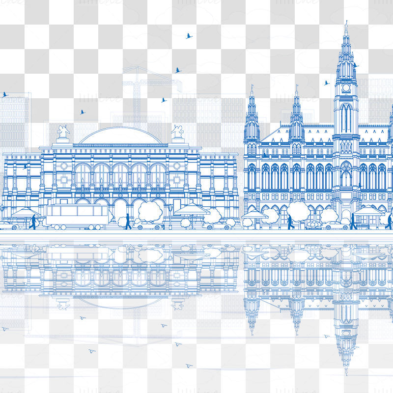 Vienna Skyline vector illustration