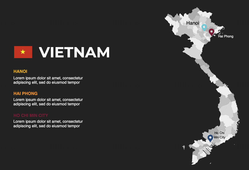 Vietnam Infographics Map editable PPT & Keynote