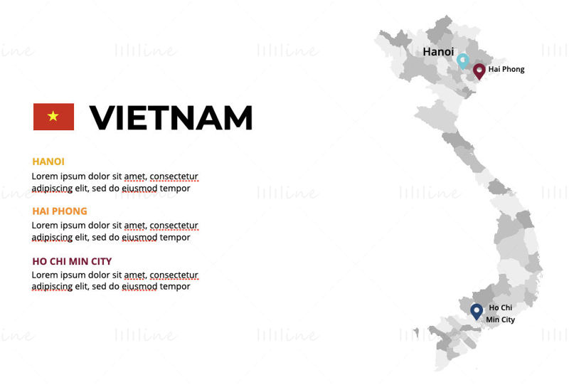 Vietnam Infographics Map editable PPT & Keynote
