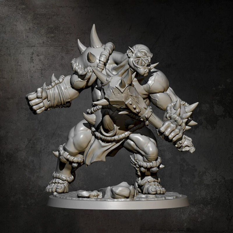 Villain Orc Warrior Figure 3D Model Ready to Print STL