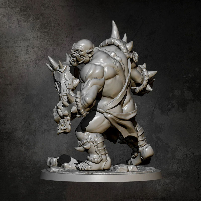 Villain Orc Warrior Figure 3D Model Ready to Print STL