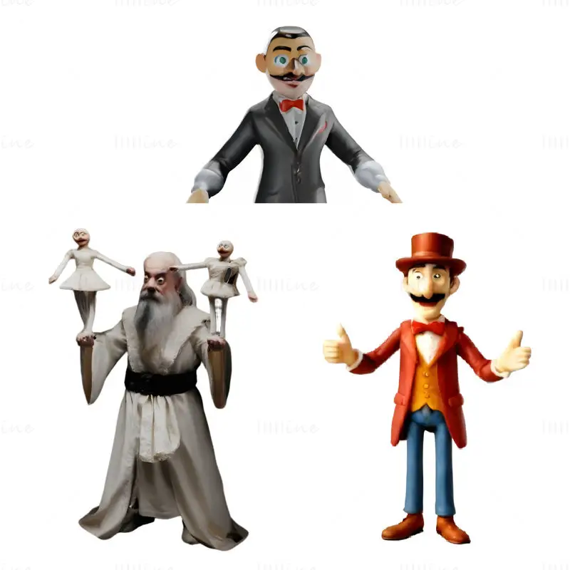 Vintage Character 3D Print Model Collection