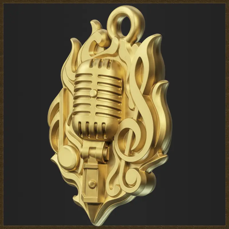 Vintage microfoon hanger sieraden ontwerp 3D print model