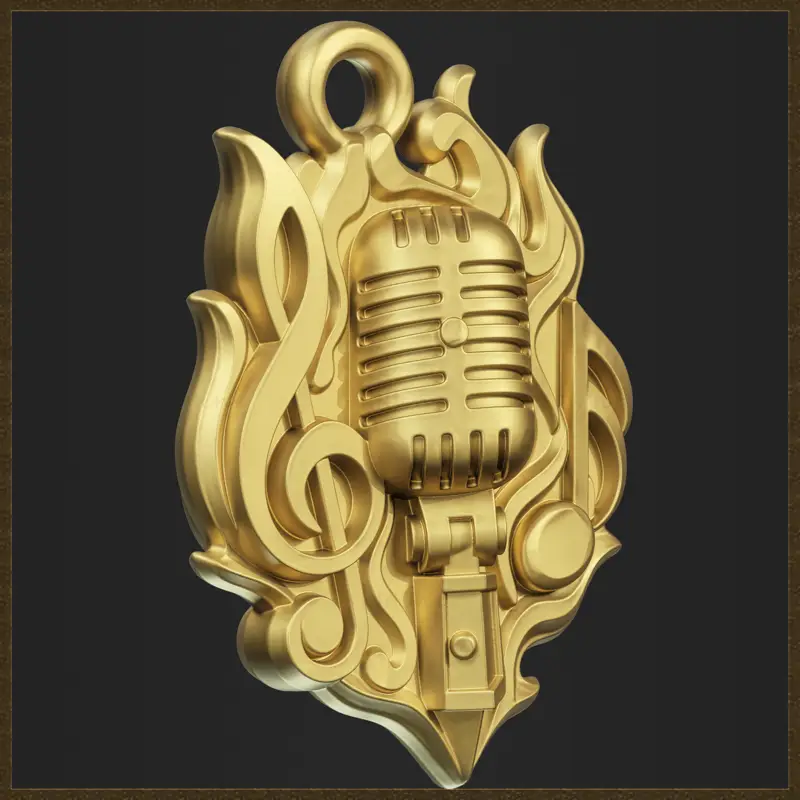 Vintage microfoon hanger sieraden ontwerp 3D print model