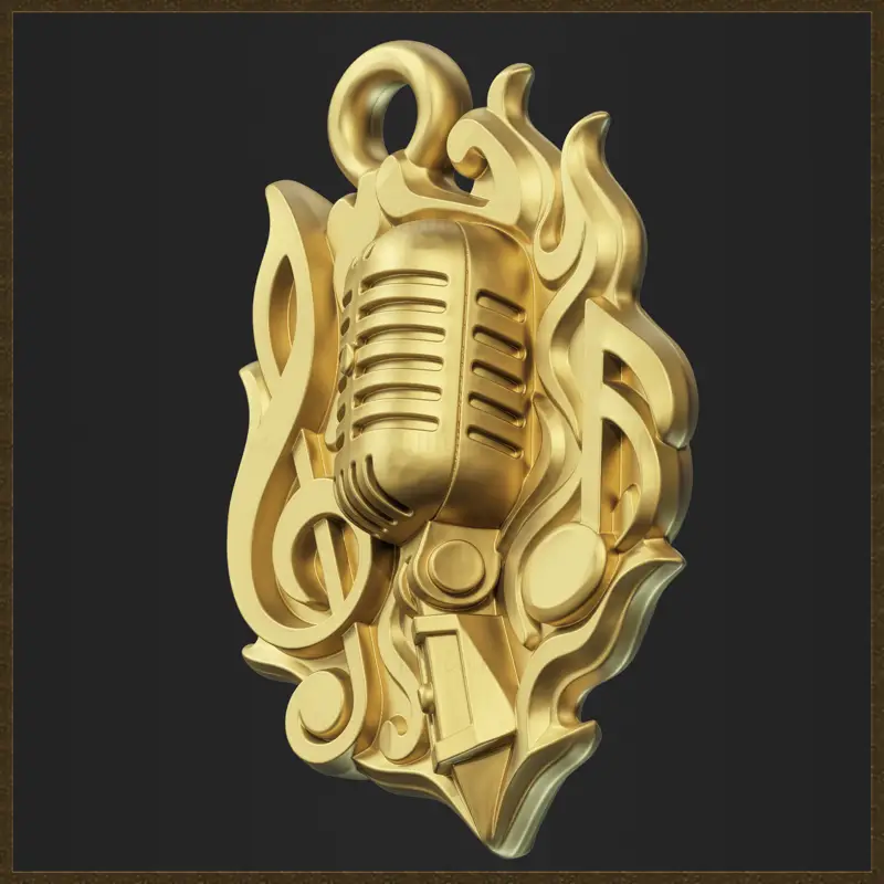 Vintage microfoon hanger sieraden ontwerp 3D print model