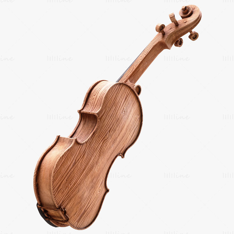 نموذج خشب الكمان الخشبي ثلاثي الأبعاد